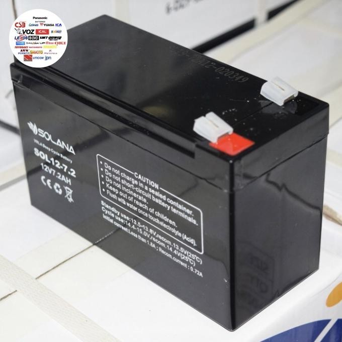 Accu aki baterai kering SOLANA SOL 12-7.2 12V 7.2Ah 7Ah Aki Ups dll