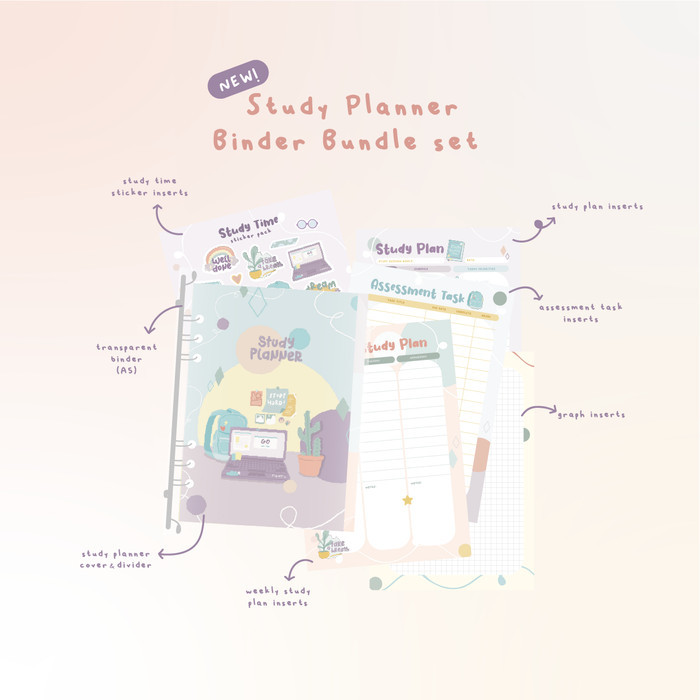 

Amberela Paperie Lab - Study Planner Binder Bundle Set (Full Color)