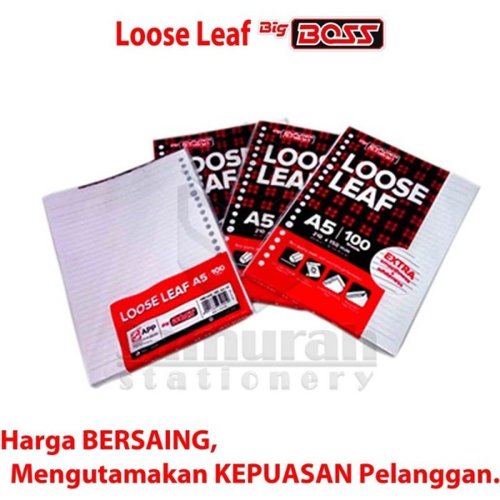

Amberela - Promo Loose Leaf A5 100 Big Boss Kecil Bergaris / Kertas Isi Binder Fi