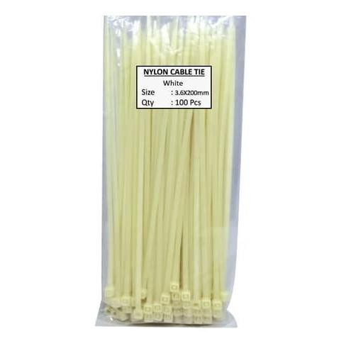 

Murah KABEL TIES 3.6 x 200 MM PUTIH - PENGIKAT KABEL TIS - CABLE TIE 100 PCS sina4bb