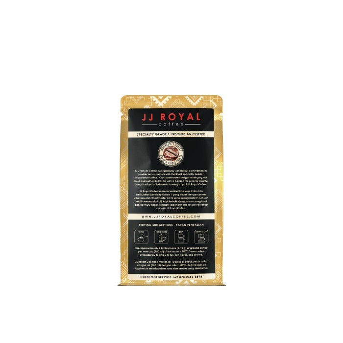 

Jj Royal Coffee Peaberry Sumatra Ground (Kopi Bubuk) Bag 100Gr