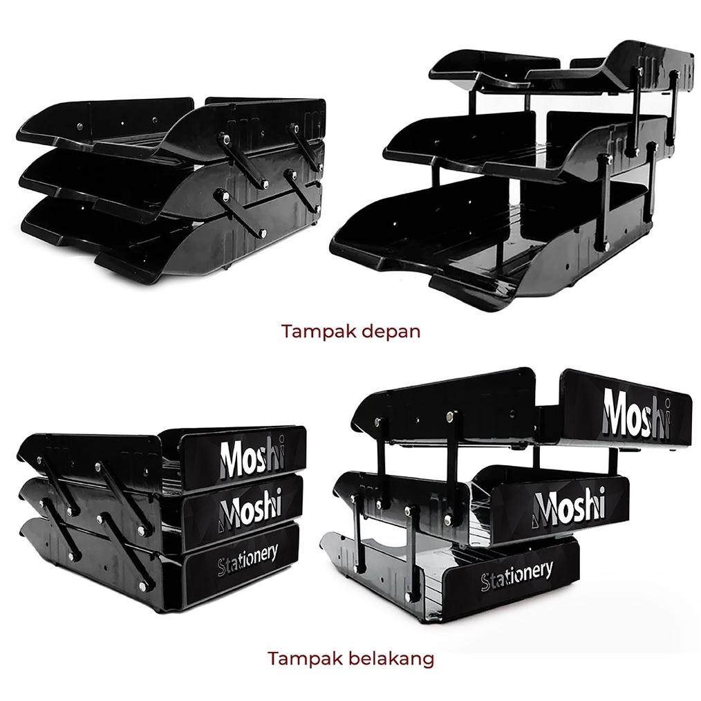 

COD PROMO Document Tray Elevated Letter Rak Susun Kertas File Dokumen 3 Tingkat GRATIS 2 File Box Moshi Bu-95