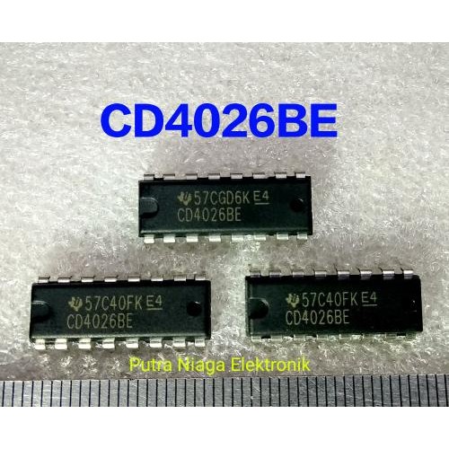 Baru ic CD4026BE Dip 16 pin CD4026 / TC4026 / HEF4026 / HCF4026 putr4n Juara