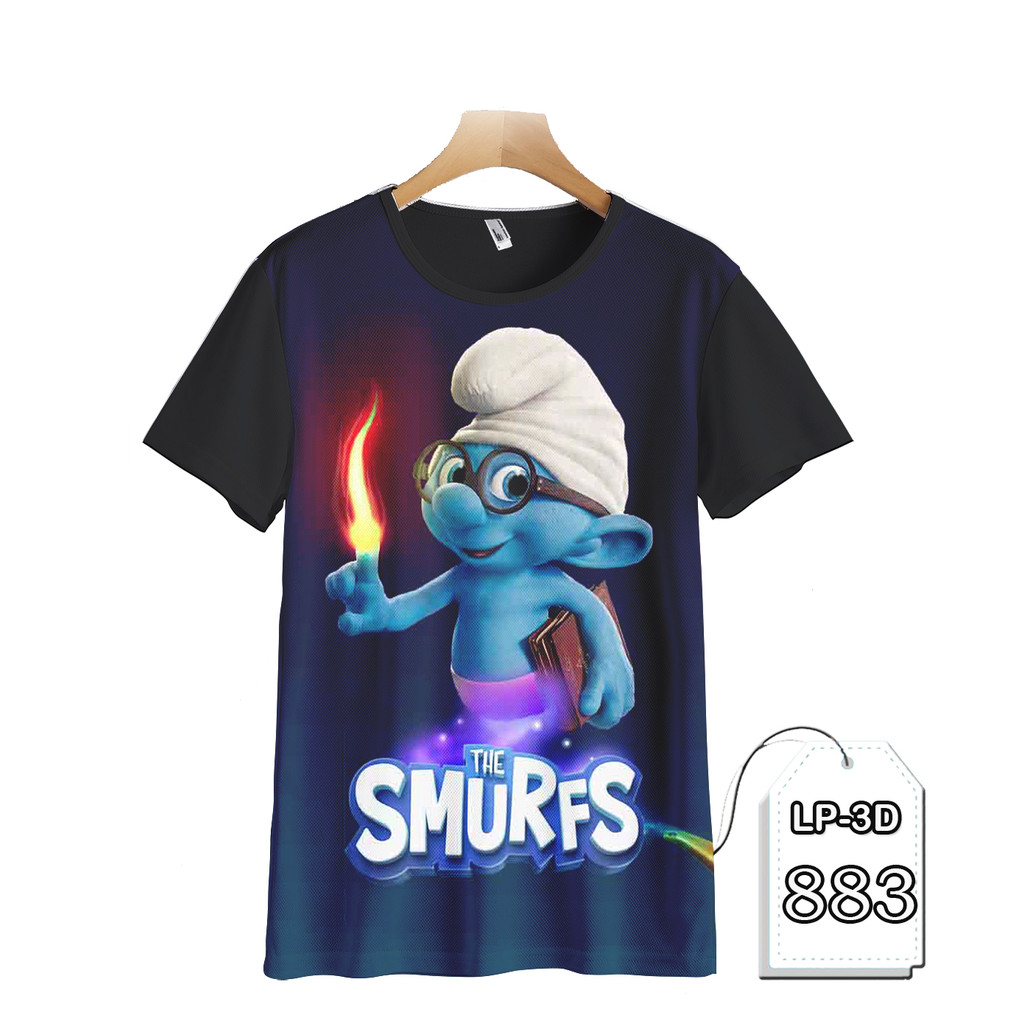 Baju The Smurfs Baju Anak dan Dewasa Kartun TV Animasi LP3D-883 Fashion