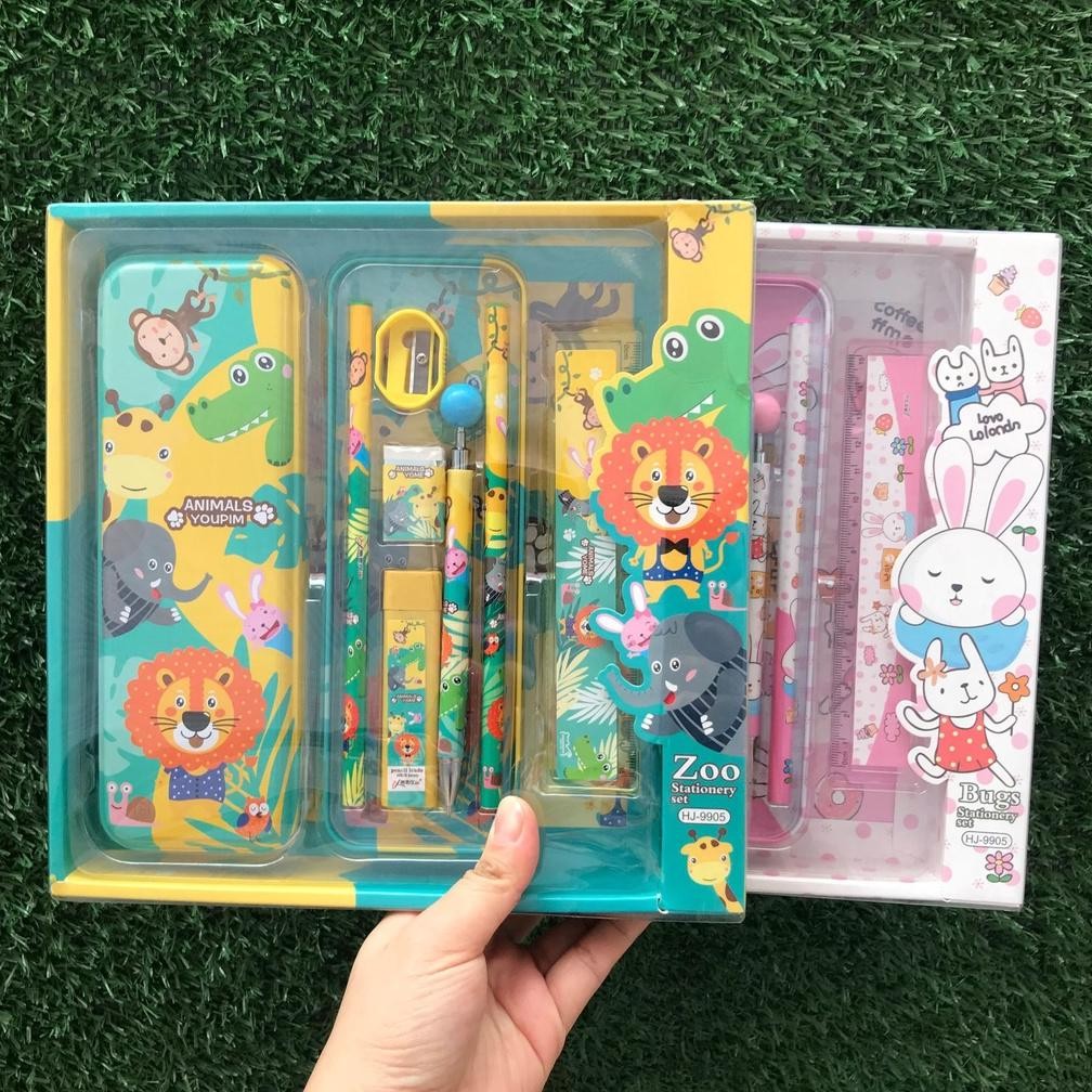 

aq-54 Sekolah / Kotak Pensil / Alat Tulis/Cute Stationery Untuk Hadiah Anak / Kotak Pensil Anak Set 7In1 Original
