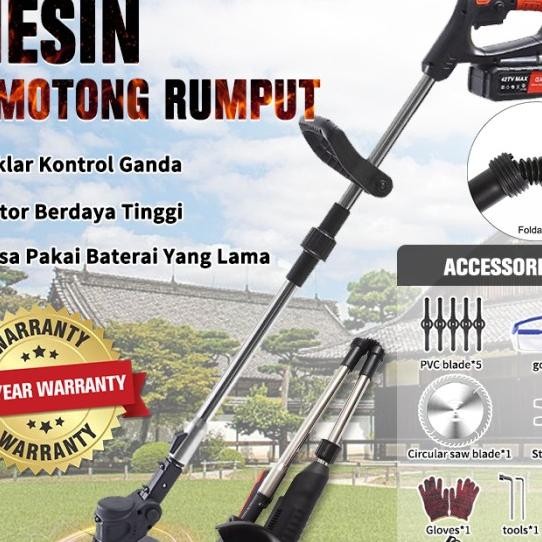 Mesin Pemotong Rumput Lipat Elektrik Mesin Potong Rumput Baterai 48V