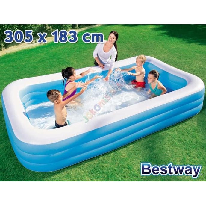 KOLAM RENANG ANAK KOTAK POLOS BESTWAY UKURAN BESAR ( 305 CM ) 54009