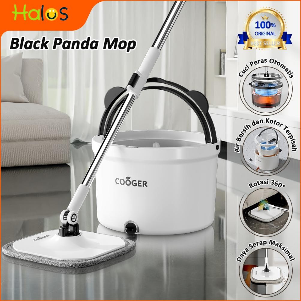 Vw | Halus Panda Dual Clean Mop Terbaru 2In1 Spin Mop Pel Otomatis Pel Microfiber Dengan Ember Peras