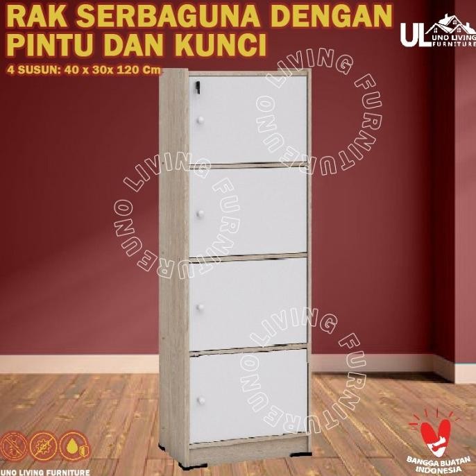 

TERMURAH - JTR LEMARI RAK BUKU SERBAGUNA 3 4 5 SUSUN DENGAN PINTU DAN KUNCI RSG