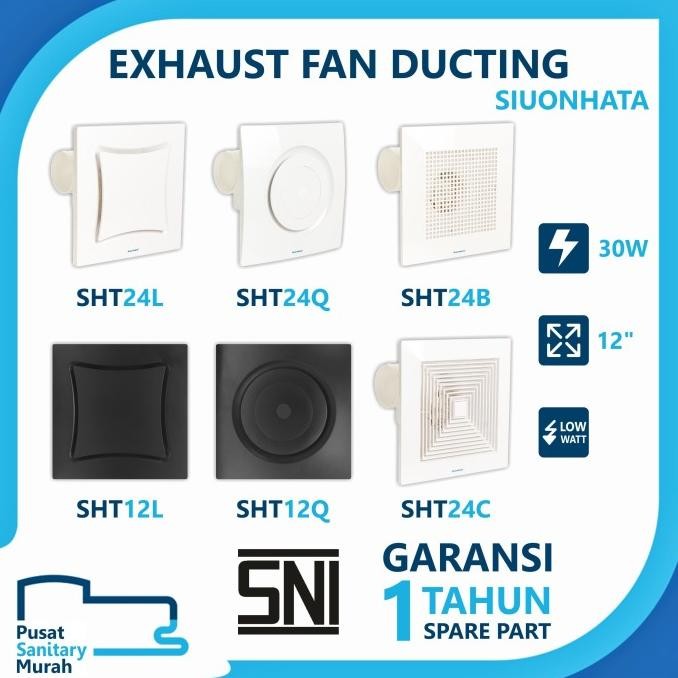 Eixo Exhaust Fan / Hexos Plafon 24L Ducting | Size 30X30Cm | Power 30W