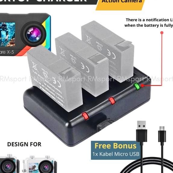 Charger Baterai For Bcare X5 Action Camera 4K
