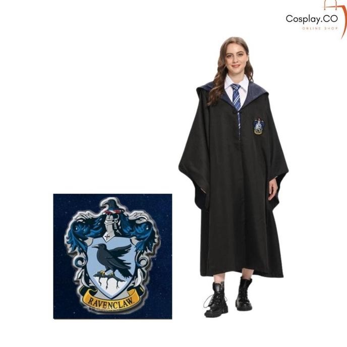 DFR Cosplay Kostum Jubah Pelajar Sekolah Sihir Halloween Pria Dan Wanita Harrypotter Ada Logo TERLAR