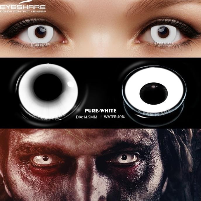 DFR Softlens cosplay Halloween Anime Eyes Makeup White Mesh Minus 0.00 TERLARIS