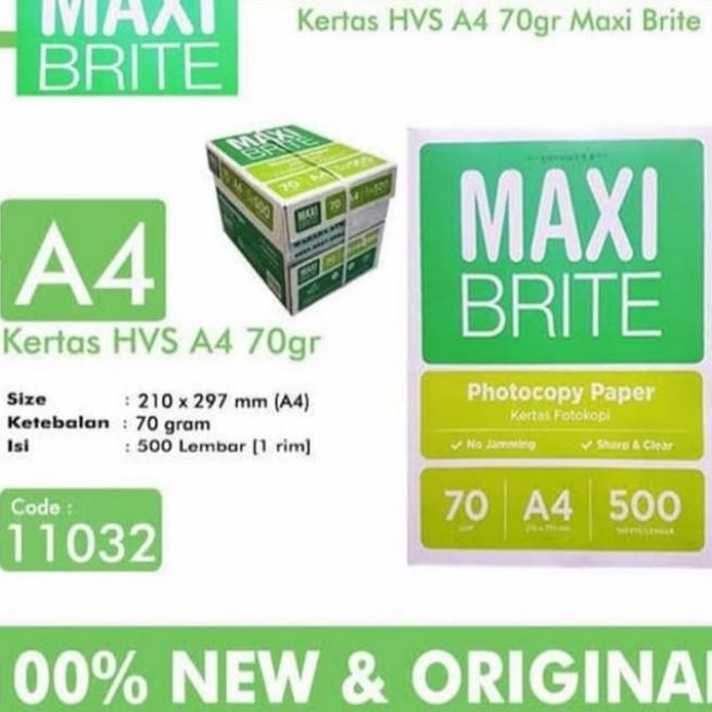 1 Box Kertas Hvs A4 Maxi Brite (5 Rim) [ Brunr ]