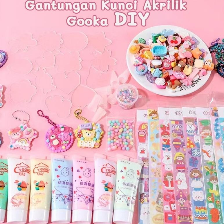 

Sale Cod825Pcs Diy Deco Lem Krim Stiker Guka Deluxe Diy Krim Tanah Liat Set Lengkap Alat Murah