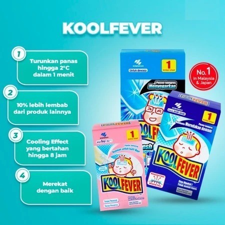 HARGA MURAH MERIAH KOOL FEVER COOL FEVER PLESTER KOMPRES DEMAM BAYI ANAK DEWASA COOLING PATCH DEMAM