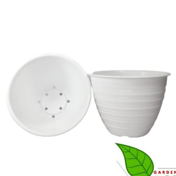 ( Lusinan ) 12Pcs Pot 18 Putih Pot Tanaman 20
