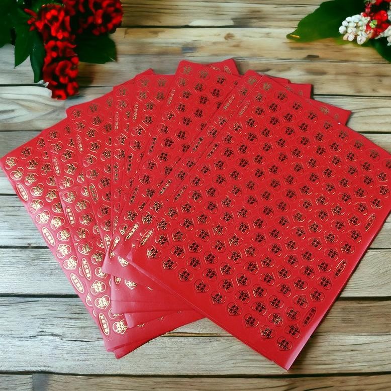 

STIKER BAKI CHINESE WEDDING TEMPELAN WEDDING STIKER LOVE KECIL STIKER BUAH TELUR baru