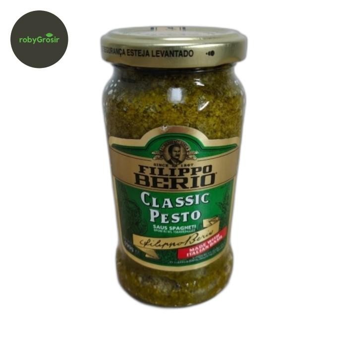 

Filippo Berio Classic Pesto 190gr / Saus Pasta Spagheti Pesto Made with Italian Basil