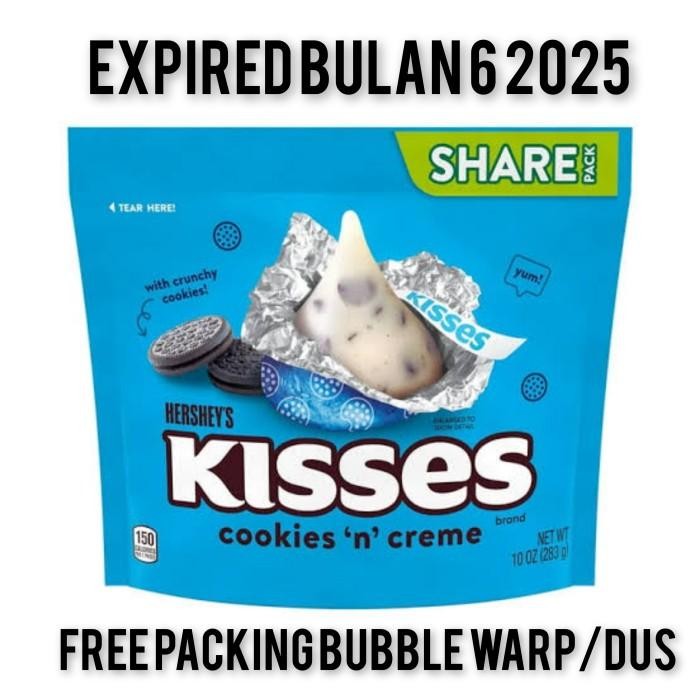 

Hershey Kisses Chocolate - cokelat impor cookies n cream 283 gr