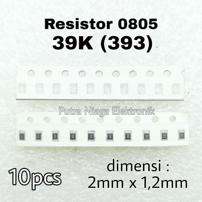 (10pcs) Resistor SMD 0805 39K Tahanan 39Kohm 39 K Marking: 393 putr4n Buru Order