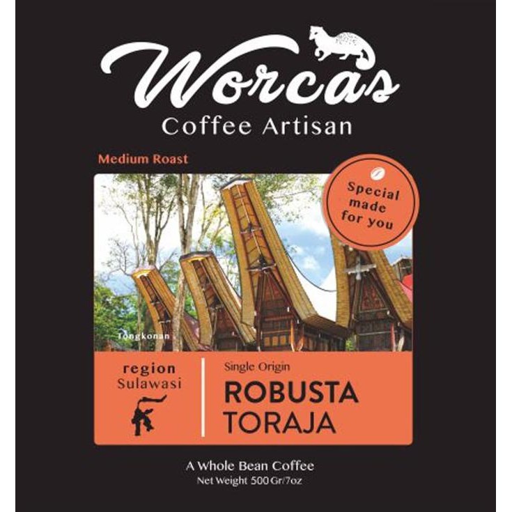 

Worcas Kopi Robusta Toraja 500 Gram - Medium Roast