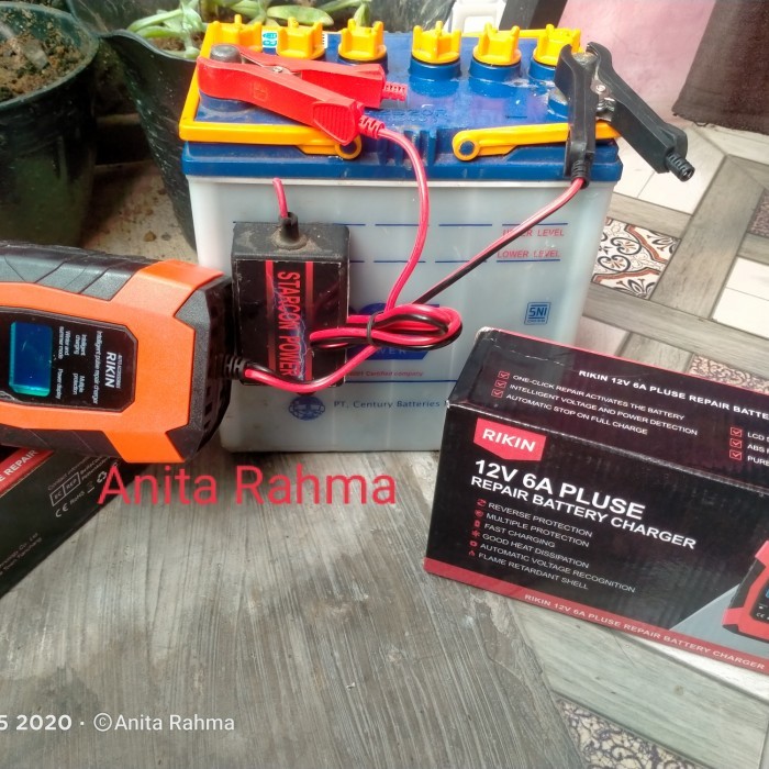 Cas Setrum Aki Charger Aki Mobil Motor 6A 12V Venus Otomatis
