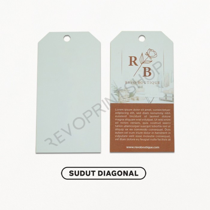 

Terlaris Hang Tag Custom 2 sisi 8 x 4 cm ( min order 1 pack 30 pcs ) SALE