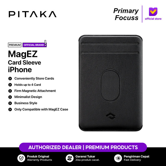 

Terlaris PITAKA Magnetic Card Holder Up to 4 Cards MagEZ Card Sleeve Tempat Kartu SALE