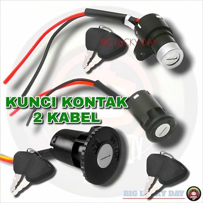 Kunci Kontak 2 Kabel Sepeda Listrik Scooter Motor Listrik Mobilan Aki Original