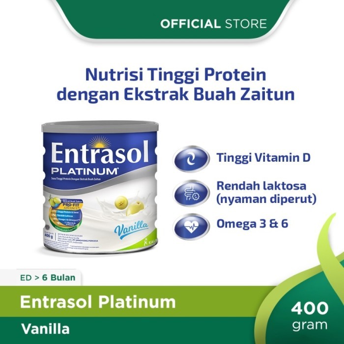 

ENTRASOL PLATINUM SENIOR VANILA Susu 400 VANILLA LANSIA KALBE BPOM