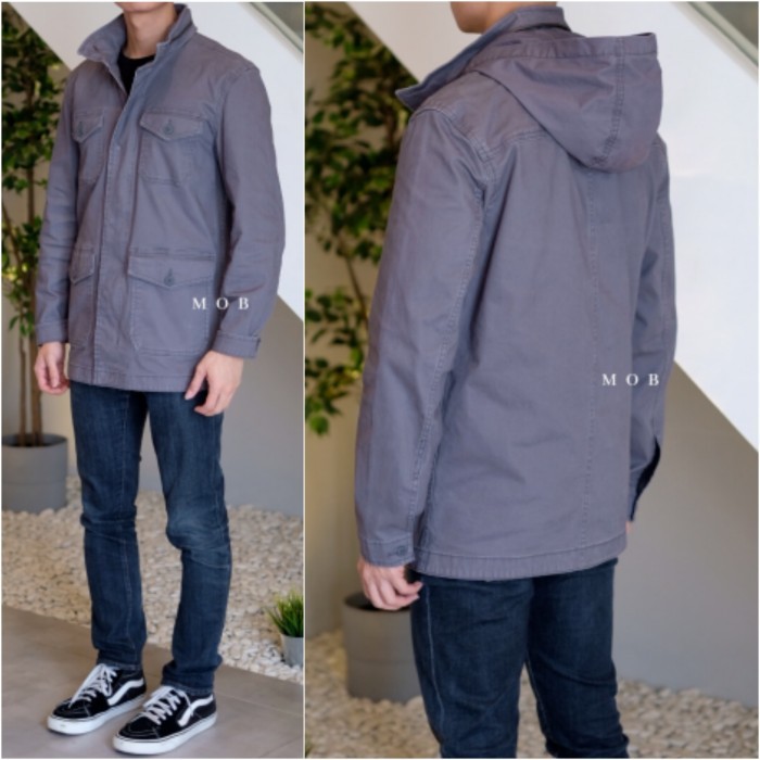 Jaket Tactical George with Hidden Hooded Grey