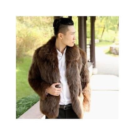 TERBARU - Fur Coat Fox Fur Men's Coat Jacket