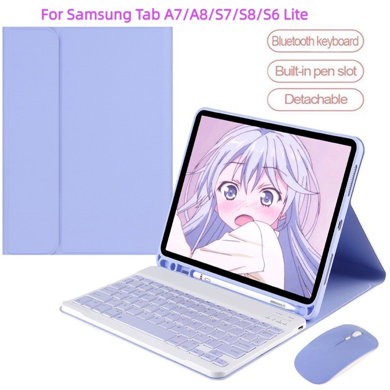 Casing Keyboard Galaxy Tab A8 untuk Samsung Galaxy Tab S6 Lite 10.4 S7 S8 A7 A8 2021, Casing Penutup