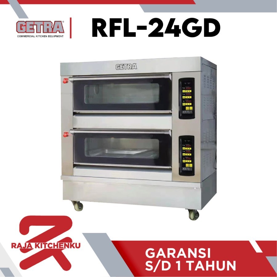 NEW GETRA GAS BACKING OVEN 2 DECK 4 TRAY RFL 24 GD / RFL24GD/RFL-24-GD