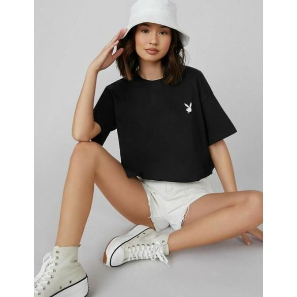 Kaos Polos Distro Keren Small Logo Playboy Premium Import Mirror