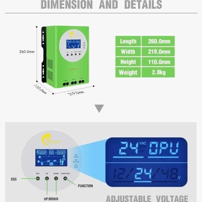 Mppt Techfine 60A Solar Charge Controller Scc Pv Solar Panel Surya