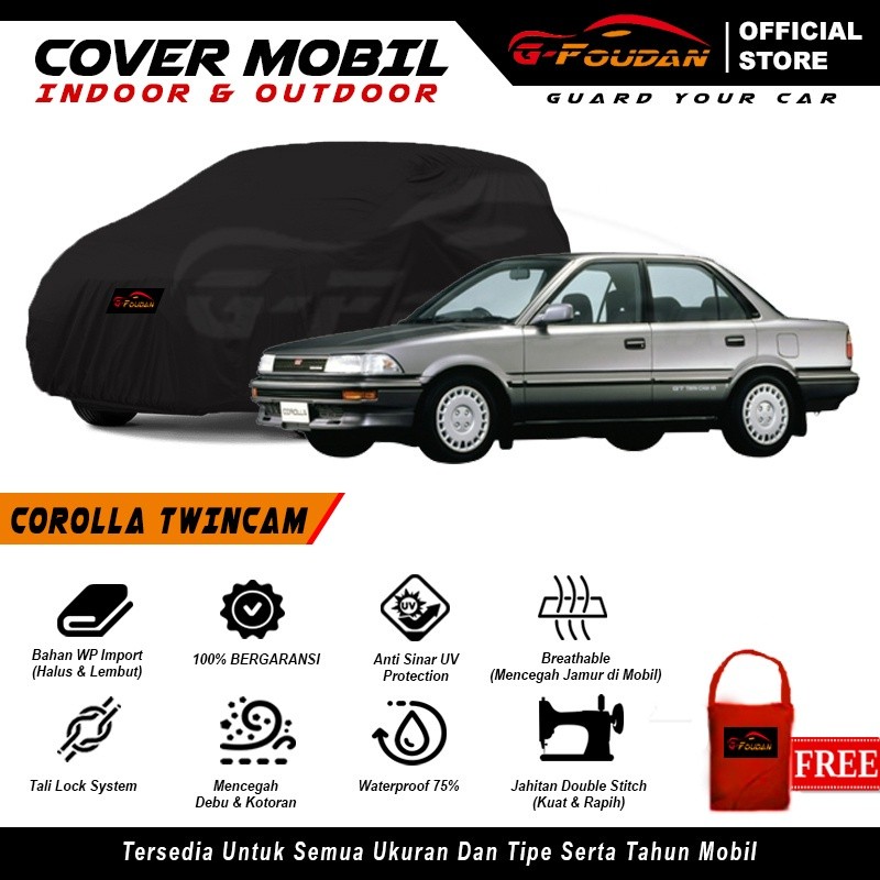 Body Cover Mobil Corolla Twincam / Sarung Mobil Sedan Corolla Twincam / Selimut Corolla Twincam