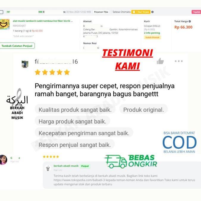 alat musik tamborin sabit tambourine fiber kecrekan kicrikan icik icik