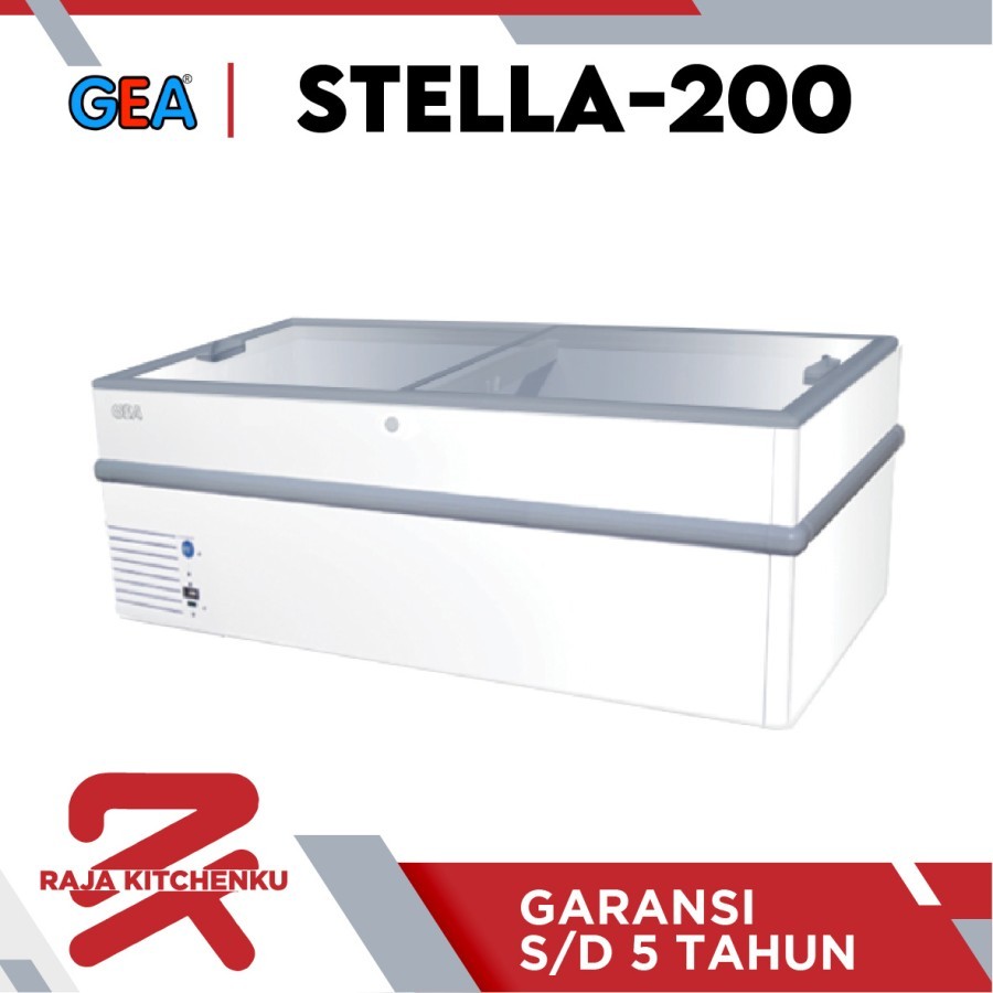 Sliding Flat Glass Freezer GEA STELLA200 Kulkas Pembeku