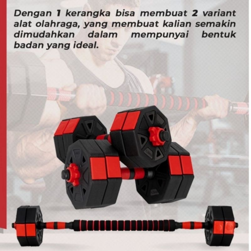 Barbel Dumbell Hexagonal 10 Kg Angkat Beban Latihan Beban Barbel Fullset 10 Kg Alat Fitness