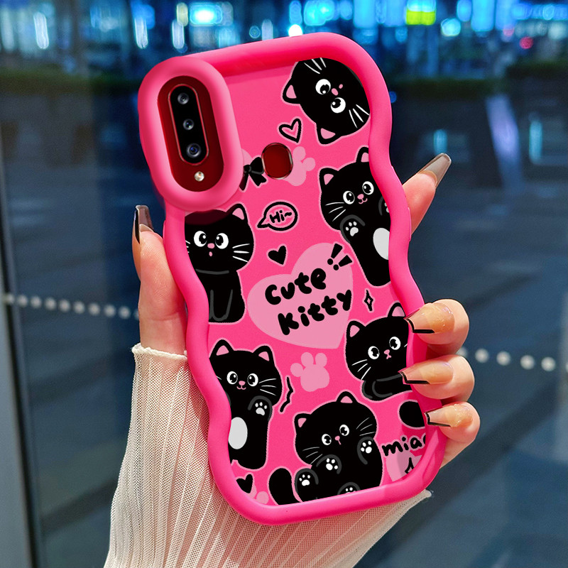 Casing Hp Untuk Samsung A20s Case Casing ponsel Softcase HP pola Kucing hitam silikon Kesing Cesing 