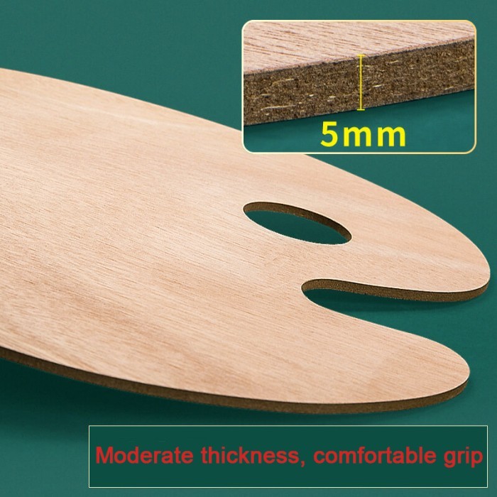 

promo! Large Wooden Square & Oval-Shaped Artist Painting Wood Palette with