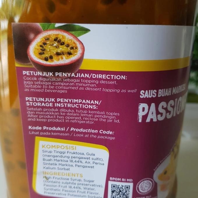 

Passion Fruit Jam/Syrup Markisa
