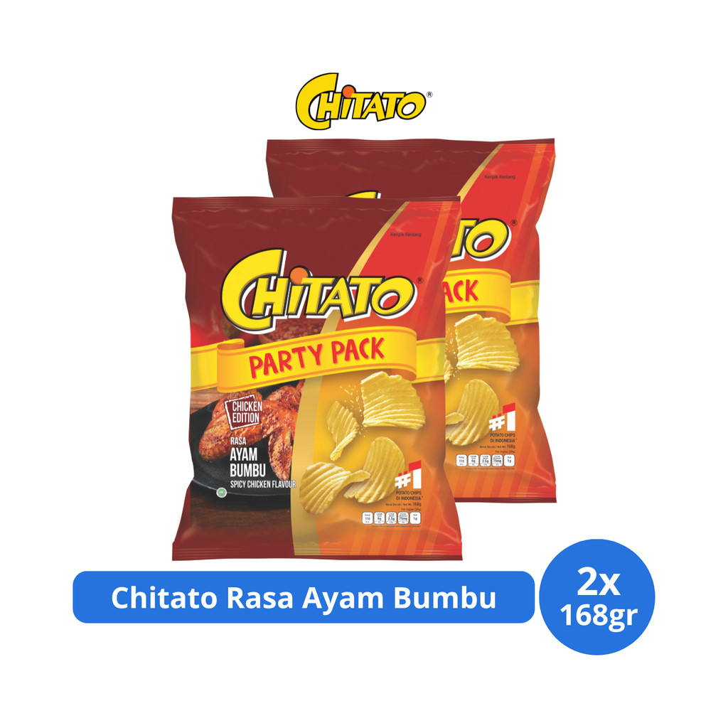 

Chitato Keripik Kentang Rasa Ayam Bumbu 168gr x 2 pcs