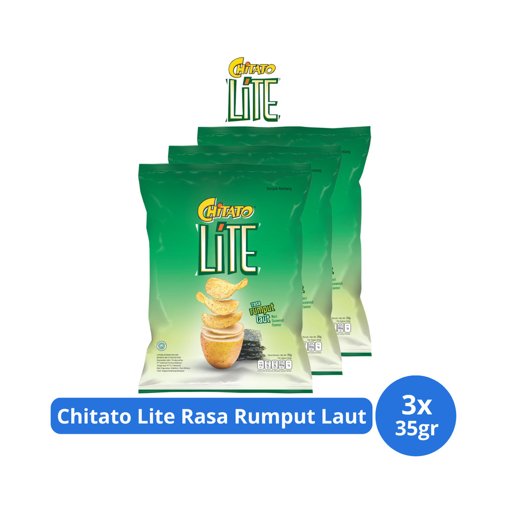 

Chitato Lite Keripik Kentang Rasa Rumput Laut 35gr x 3 pcs