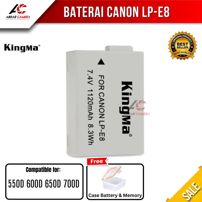 TERBARU KingMa Baterai LP-E8 Canon Battery for Kamera EOS 700D 650D 600D 550D