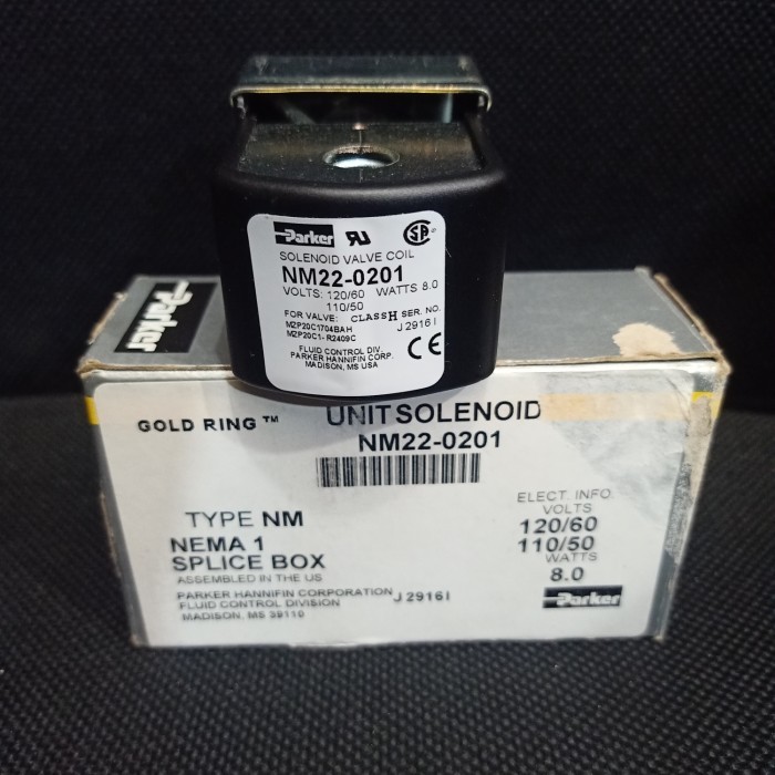 

Parker NM22-0201 Solenoid Coil Voltage: 110 - 120 VAC