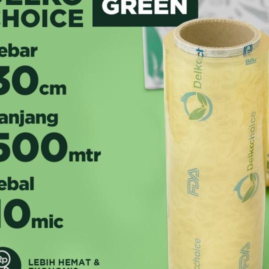 Plastik Pembungkus Makanan - Food Wrap / Wrapping Delkochoice Green 30