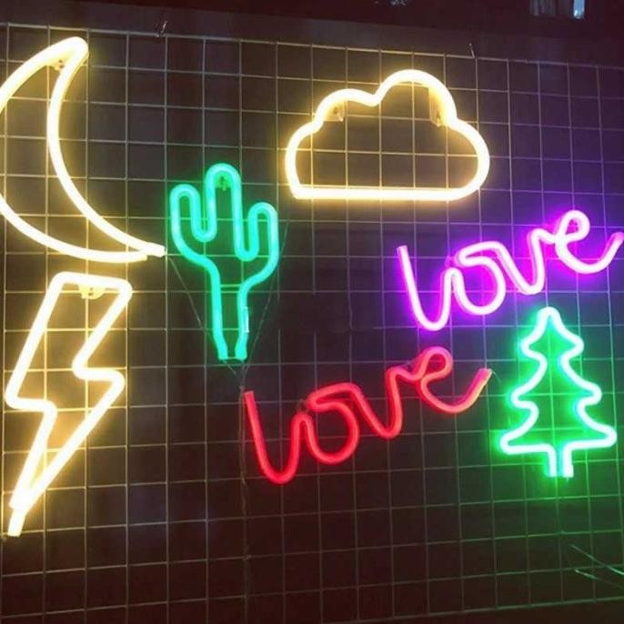 BIG SALE LAMPU DEKORASI HIAS RUMAH KAMAR CAFE LED NEON LIGHT RGB 